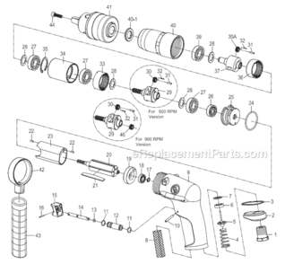 Page A Diagram and Parts List for CP1117P05 6151580170 Chicago Pneumatic Drill